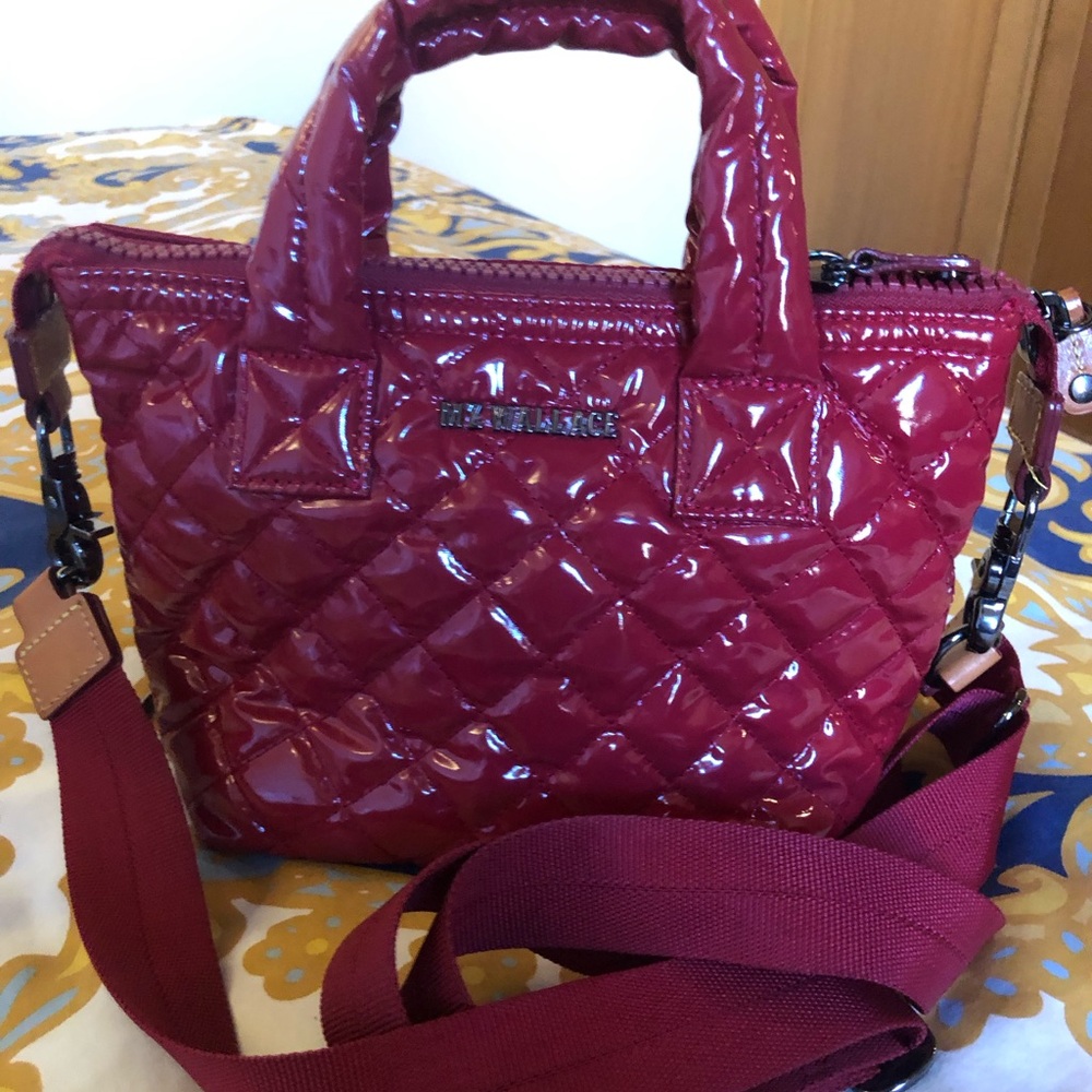 Like new MZ Wallace micro Sutton in rouge lacquer